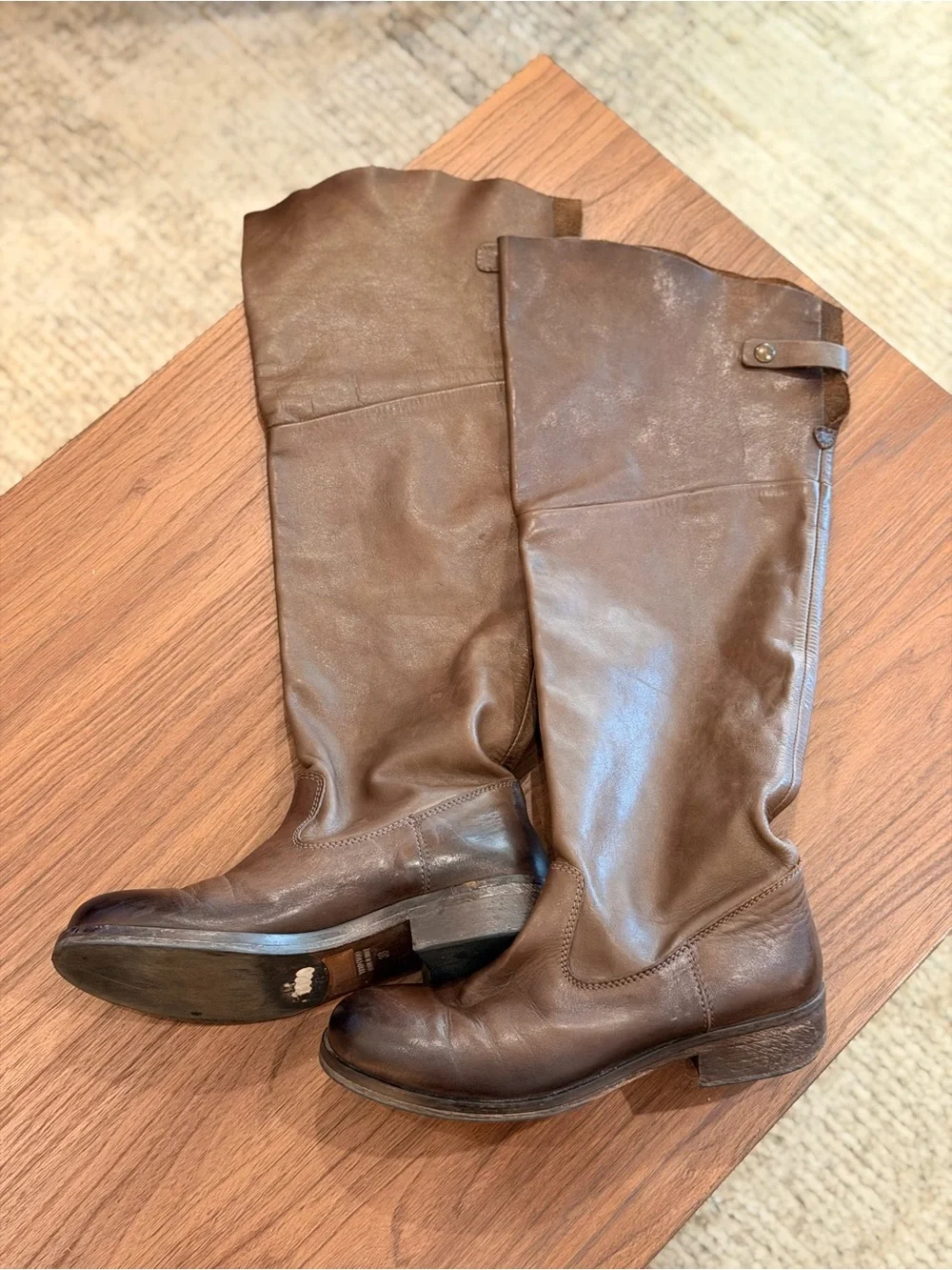 Buttery Soft Over the Knee Leather Boots Size 7.5 Women's Made in Italy Oiled